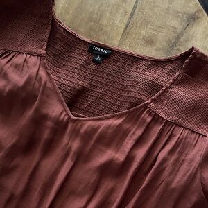 NWOT Torrid burnt orange polyester blouse size 5 (28)
